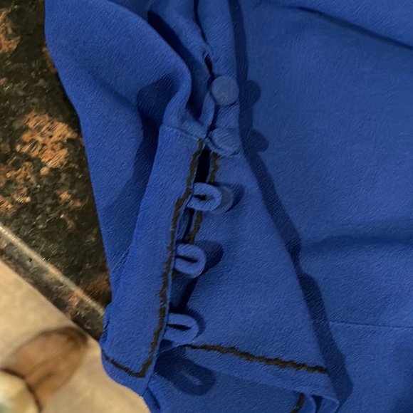 Free people, cold, shoulder ties, butterfly arm embroidered sheer blouse - Picture 6 of 6